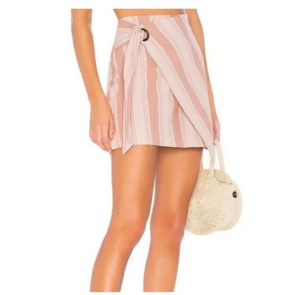 Free People Tuscan Sunrise Pink
Striped Wrap Mini Skirt size 12 - Picture 8 of 8